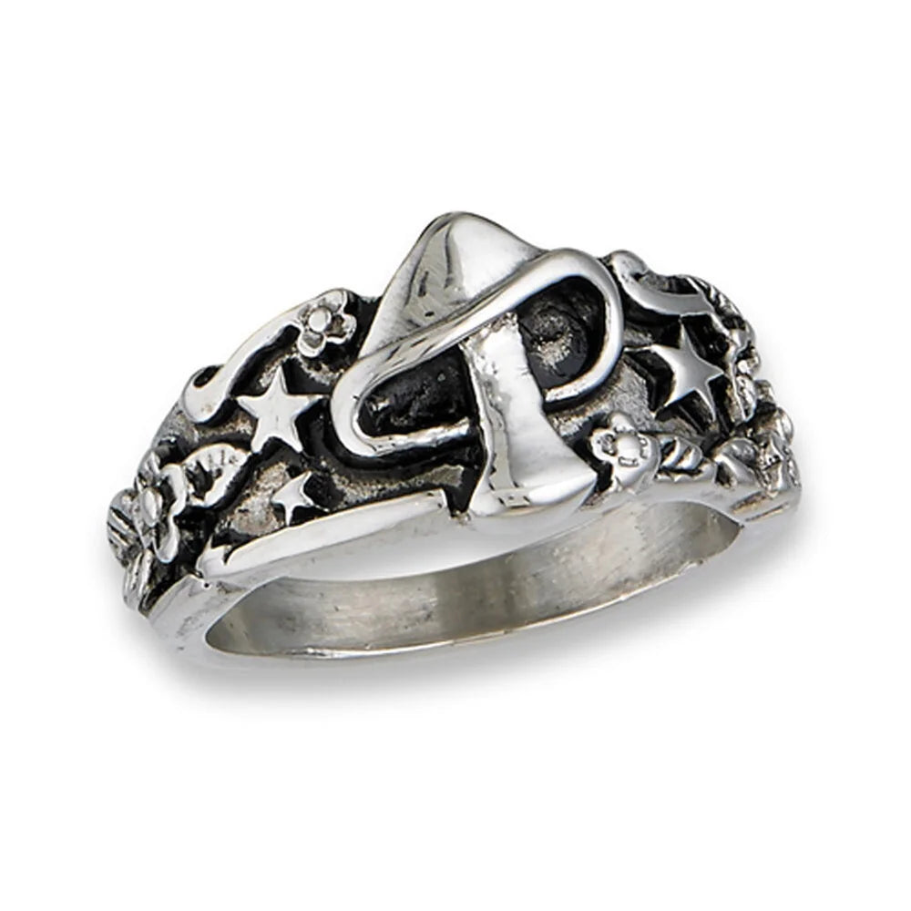Europe Retro Mushrooms, Stars, Leaves Rings in Europe and America Personalized Men's Jewelry Punk Style Gothic Style