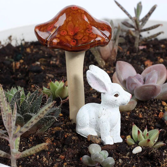 Ceramic Crafts Small Mushroom Flowerpot Garden Decoration
