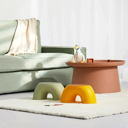 Stool Plastic Rainbow Shape Footstool Safety Kids Step Stool Seat For Living Room Indoor Furniture Children'S Stool Toy