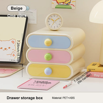 Uforu Dopamine Desktop Organizer – 3-Tier Drawer Multi-Function Stationery Shelf for Office & Dorm