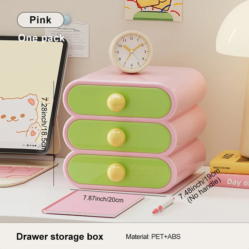 Uforu Dopamine Desktop Organizer – 3-Tier Drawer Multi-Function Stationery Shelf for Office & Dorm