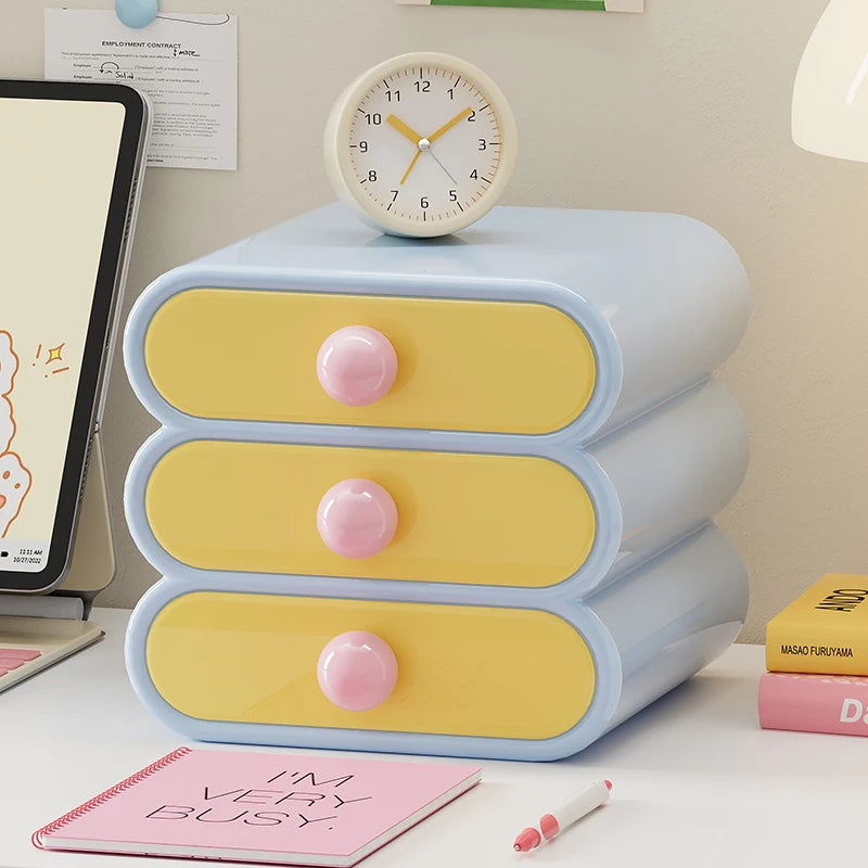 Uforu Dopamine Desktop Organizer – 3-Tier Drawer Multi-Function Stationery Shelf for Office & Dorm