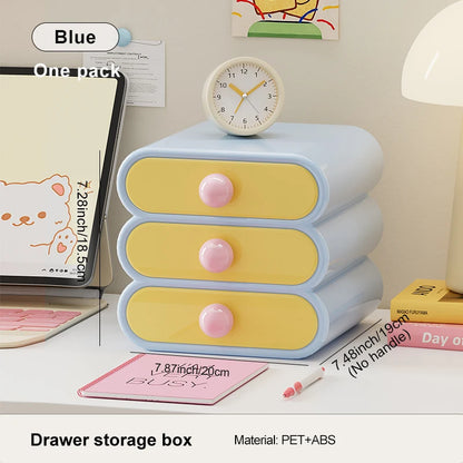 Uforu Dopamine Desktop Organizer – 3-Tier Drawer Multi-Function Stationery Shelf for Office & Dorm