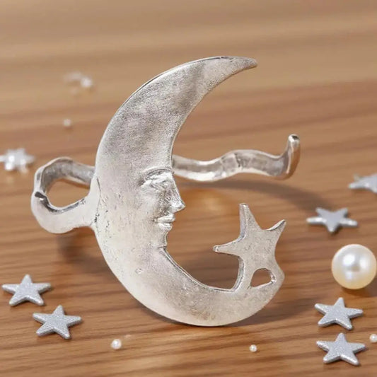 1/2Pcs Golden Star Moon Arm Cuff Bracelet Opening Adjustable Women Bangle with Irregular Hammer Texture Stackable Armband