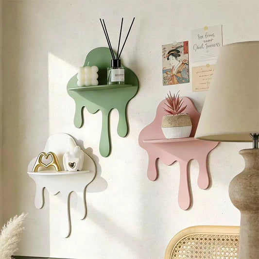 Creative Cloud Storage Holder Irregular Shape Wall Mounted Storage Rack Homestay Home Decor Storage Stand Craft Ornament Gift